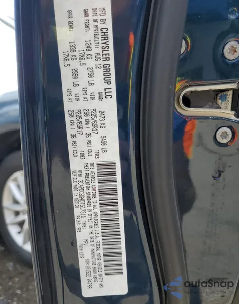 2013 Dodge Journey Sxt z USA, uszkodzony, nr VIN 3C4PDCBG4DT517311